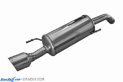 IX OPAD01102R, Opel Adam 1.4 S TURBO (150PK), 2015-  , diameter 54mm, Inoxcar Rear silencer 1X102mm RACING Stainless steel, With E.E.C. homologation