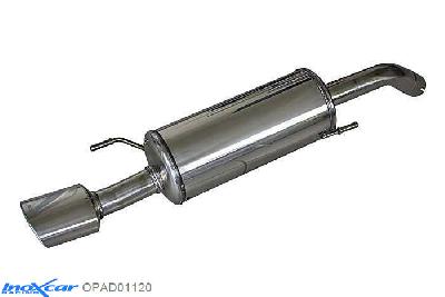 IX OPAD01120, Opel Adam 1.4 S TURBO (150PK), 2015-  , diameter 54mm, Inoxcar Rear silencer 1X120X80mm Stainless steel, With E.E.C. homologation