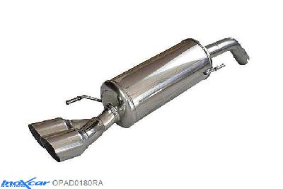 IX OPAD0180RA, Opel Adam 1.4 S TURBO (150PK), 2015-  , diameter 54mm, Inoxcar Rear silencer 2X80mm RACING Stainless steel, With E.E.C. homologation