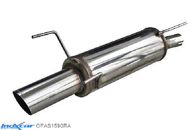 IX OPAS1590RA, Opel Astra F 2.0 16V GSI (150PK) , 3 Ophangpunten,, Inoxcar Rear silencer 1X90 RALLY Stainless steel, With E.E.C. homologation