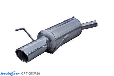 IX OPTI05XR90, Opel Tigra II 1.3 CDTi (70PK) 2005- Diameter 45mm, Inoxcar Rear silencer 1X90 X-RACE Stainless steel, Without E.E.C. homologation