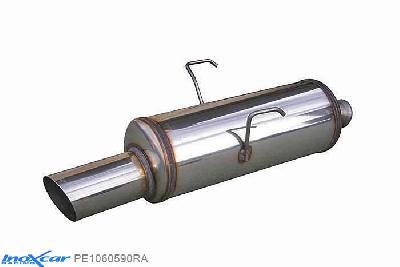 IX PE1060590RA, Peugeot 106 1.4 (75PK) 1996-2003, Inoxcar Rear silencer 1X90 RALLY Stainless steel, With E.E.C. homologation