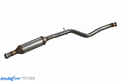 IX TC106S, Peugeot 106 1.6 16V RALLYE / GTI / 1.6 16V 1996-2003, Inoxcar Central pipe with silencer (EURO2) --2000 Stainless steel, Without E.E.C. homologation