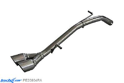 IX PE20804RA, Peugeot 208 1.6 16V TURBO GTI 30TH (208PK), 2015- , Diameter 55mm, Inoxcar NO Rear silencer 2X80mm RACING Stainless steel, Without E.E.C. homologation