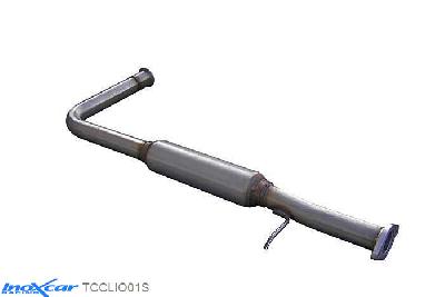 IX TCCLIO01S, Renault Clio I (B/C57) 1.8 16V (135PK) -1998, Inoxcar Central pipe with silencer Stainless steel, Without E.E.C. homologation
