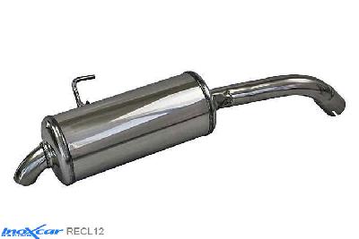 IX RECL12, Renault Clio II (B) RS 2.0 fase1 (172PK) 2000-2001 Diameter 54mm, Inoxcar Rear silencer 1 Stainless steel, With E.E.C. homologation