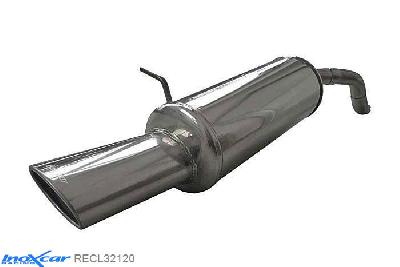 IX RECL32120, Renault Clio IV (R) 1.2 (75PK) 2013-, Inoxcar Rear silencer 1X120X80mm Stainless steel, With E.E.C. homologation
