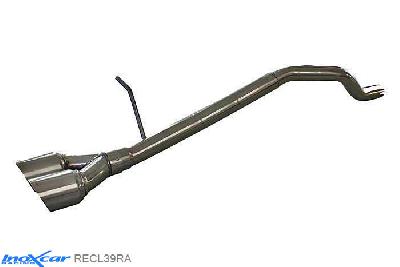 IX RECL39RA, Renault Clio IV (R) 1.5 Dci (75PK), 2015-  , Diameter 40mm, Inoxcar NO Rear silencer 2X80mm RACING Stainless steel, Without E.E.C. homologation