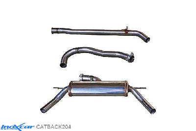 IX CATBACK204, Renault Clio IV (R) RS TROPHY 220 EDC 1.6 Turbo (220PK) 2015- , Diameter 63,5mm, Inoxcar Direct central pipe + Rear silencer 1X50 Left and Right (diam.70mm) Stainless steel, Without E.E.C. homologation