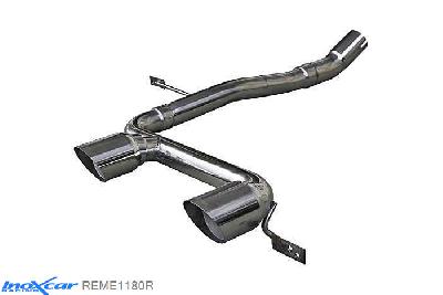 IX REME1180R, Renault Megane II (M) 2.0 16V RS TURBO (225PK) 2004- Diameter 60mm, Inoxcar NO Rear silencer CEN 2X80mm RACING Stainless steel, Without E.E.C. homologation