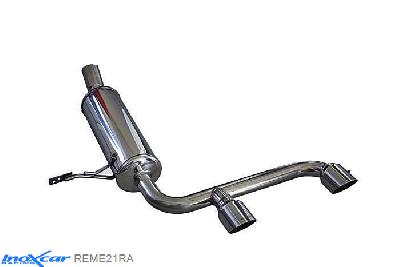 IX REME21RA, Renault Megane II (M) 2.0 16V RS TURBO (225PK) 2004- Diameter 60mm, Inoxcar Rear silencer CEN 2X80mm RACING Stainless steel, With E.E.C. homologation
