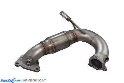 IX AFMEG01CAT, Renault Megane III (Z) 2.0 TURBO RS 250 (250PK) 2010- / 2.0 TURBO RS TROPHY (265PK) 2012-, Inoxcar Catalyst replacement pipe with metal cat (2 sonde - 1 componente) Stainless steel, Without E.E.C. homologation