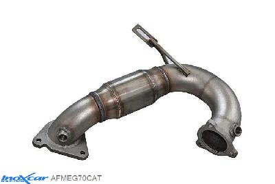 IX AFMEG70CAT, Renault Megane III (Z) 2.0 TURBO RS 250 (250PK) 2010- / 2.0 TURBO RS TROPHY (265PK) 2012-, Inoxcar Catalyst replacement pipe with metal cat (2componenti) Stainless steel, Without E.E.C. homologation
