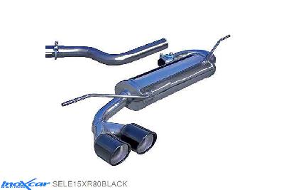 IX SELE15XR80BLACK, Seat Leon II (1P) 1.6 (102PK) 2005-, Inoxcar Rear silencer 2X80mm X-RACE BLACK EDITION Stainless steel, With E.E.C. homologation