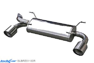 IX SUBRZ01102R, Subaru BRZ (ZC) 2.0 (200PK) 2012-, Inoxcar Rear silencer 1X102mm RACING Left and Right Stainless steel