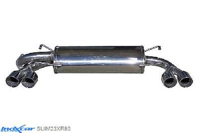 IX SUIM23XR80, Subaru Impreza (G3) 2.5T WRX STI 08MY (300PK) 2008-, Inoxcar Rear silencer 2X80mm X-RACE Left and Right Stainless steel, With E.E.C. homologation