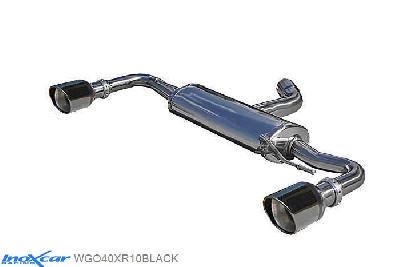 IX WGO40XR10BLACK, VW Golf VI 2.0 TSI GTI (210PK) 2009-, Inoxcar Rear silencer 1X100 X-RACE BLACK EDITION Left and Right Stainless steel, With E.E.C. homologation