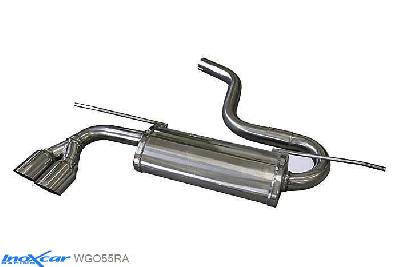 IX WGO55RA, VW Golf VII 1.4 (125PK) 2013-, Inoxcar Rear silencer 2X80mm RACING Stainless steel, With E.E.C. homologation