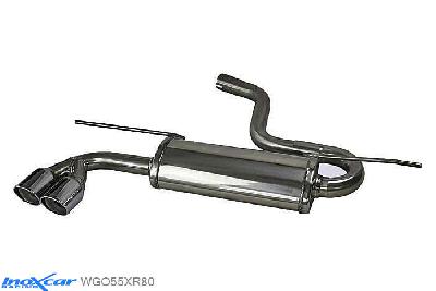 IX WGO55XR80, VW Golf VII 1.4 (125PK) 2013-, Inoxcar Rear silencer 2X80mm X-RACE Stainless steel, With E.E.C. homologation