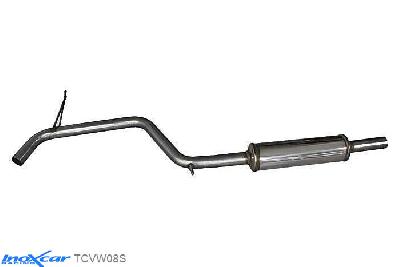 IX TCVW08S, VW Golf VII 1.4 TSI (140-150PK) 2013-, Inoxcar Central pipe with silencer Stainless steel, Without E.E.C. homologation