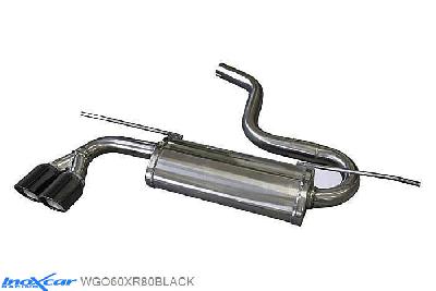 IX WGO60XR80BLACK, VW Golf VII 1.4 TSI (140-150PK) 2013-, Inoxcar Rear silencer 2X80mm X-RACE BLACK EDITION Stainless steel, With E.E.C. homologation