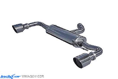 IX WMAG01102R, VW Golf VII 2.0 TFSI (200PK) 2012- Diameter 65mm, Inoxcar Rear silencer 1X102mm RACING Left and Right Stainless steel, With E.E.C. homologation
