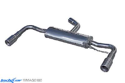 IX WMAG0180, VW Golf VII 2.0 TFSI (200PK) 2012- Diameter 65mm, Inoxcar Rear silencer 1X80mm Left and Right Stainless steel, With E.E.C. homologation