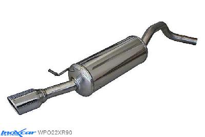 IX WPO22XR90, VW Polo VI (6R) 1.4 (85PK), 2010-, Inoxcar Rear silencer 1X90 X-RACE Stainless steel, With E.E.C. homologation