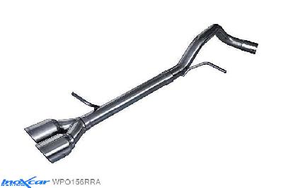 IX WPO156RRA, VW Polo VI (6R) 1.4 16V GTI (180PK) 2010-  Diameter 55mm, Inoxcar NO Rear silencer 2X80mm RACING Stainless steel, Without E.E.C. homologation