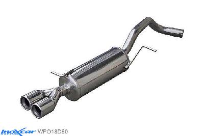 IX WPO18D80, VW Polo VI (6R) 1.4 TSi Blue GT (140PK) 2013-  Diameter 50mm, Inoxcar Rear silencer 2X80mm Stainless steel, With E.E.C. homologation