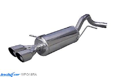 IX WPO18RA, VW Polo VI (6R) 1.4 TSi Blue GT (140PK) 2013-  Diameter 50mm, Inoxcar Rear silencer 2X80mm RACING Stainless steel, With E.E.C. homologation