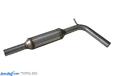IX TCPOLS02, VW Polo VI (6R) 1.8 GTI (192PK) 2015-  , diameter 55mm, Inoxcar Central pipe with silencer Stainless steel, With E.E.C. homologation