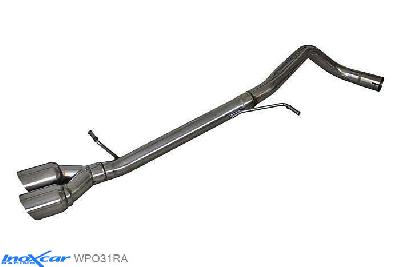 IX WPO31RA, VW Polo VI (6R) 1.8 GTI (192PK) 2015-  , diameter 55mm, Inoxcar NO Rear silencer 2X80mm RACING Stainless steel, Without E.E.C. homologation