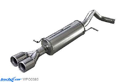 IX WPO2080, VW Polo VI (6R) WRC 2.0 TSI (220PK) 2013-  , diameter 63,5mm, Inoxcar Rear silencer 2X80mm Stainless steel, Without E.E.C. homologation