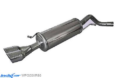 IX WPO20XR80, VW Polo VI (6R) WRC 2.0 TSI (220PK) 2013-  , diameter 63,5mm, Inoxcar Rear silencer 2X80mm X-RACE Stainless steel, Without E.E.C. homologation