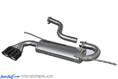 IX WSCI02XR80BLACK, VW Scirocco III 1.4 TSI (155PK) 2008- Diameter 55mm, Inoxcar Rear silencer 2X80mm X-RACE BLACK EDITION Stainless steel, With E.E.C. homologation