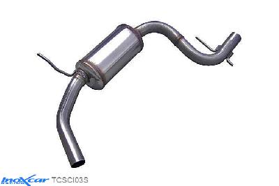 IX TCSCI03S, VW Scirocco III 2.0 TFSI (200PK) 2008- Diameter 65mm, Inoxcar Central pipe with silencer Stainless steel, With E.E.C. homologation