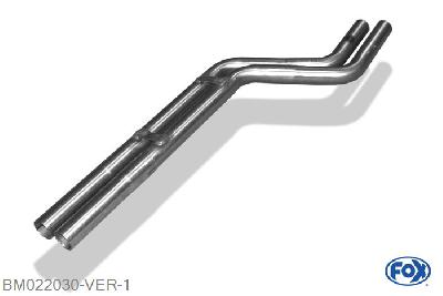 BM022030-VER, BMW E46 320/ 323/ 325/ 328/ 330 2.0l 110kW 2.2l 125kW 2.5l 125/141kW 2.8l 142kW 3.0l 170kW, Voordemper vervangende buis 50mm Buisdiameter Geheel RVS, Zonder goedkeuring