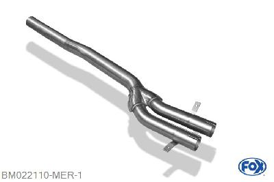 BM022110-MER, BMW E46 325Ti 2.5l 141kW, Middendemper vervangende buis dubbele buis 63,5mm/ 2x50mm Buisdiameter Geheel RVS, ohne