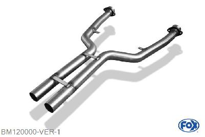 BM120000-VER, BMW E63/64 645i 650i 4.4l 245kW 4.8l 270kW, Voordemper vervangende buis 55mm Buisdiameter Geheel RVS, Zonder goedkeuring