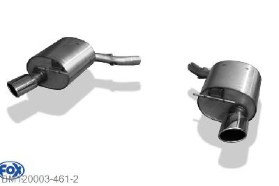 BM120003-461, BMW E63/64 645i 650i 4.4l 245kW 4.8l 270kW, Einddemper rechts/links  - 115x85mm  Type 38 rechts/links 55mm Buisdiameter Geheel RVS, Absortie demper, mooie diepe sound, Zonder goedkeuring