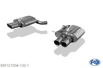 BM121004-132, BMW F12 650i Cabrio 4.4l 300kW, Einddemper rechts/links - 2x90mm  Type 16 rechts/links 70mm Buisdiameter Geheel RVS, Absortie demper, mooie diepe sound, Met E-keur