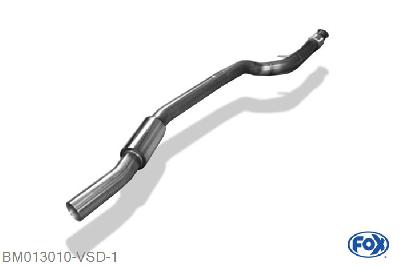 BM013010-VSD, BMW F20/F21 - M135i 3.0l 235/240kW, Voordemper 80mm Buisdiameter Geheel RVS, Absortie demper, mooie diepe sound, Met E-keur