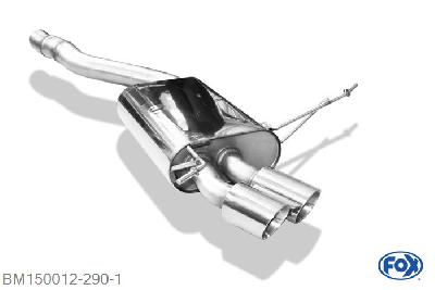 BM150012-290, BMW X1 - X84 Benzin 2.0l 180kW, Einddemper met eindstuk 2x80mm  Type 25 70mm Buisdiameter Geheel RVS, Absortie demper, mooie diepe sound, Met E-keur