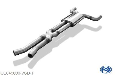 CE045000-VSD, Chevrolet Camaro 6.2l 318kW, Voordemper rechts/links 63,5mm Buisdiameter Geheel RVS, Absortie demper, mooie diepe sound, Zonder goedkeuring