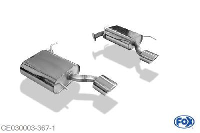 CE030003-367, Chevrolet Captiva KLAC 2.4l 100/103kW 2.0l D 110kW, Einddemper rechts/links - 115x85mm  Type 33 rechts/links Geheel RVS, Absortie demper, mooie diepe sound, Met E-keur