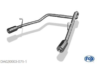 DA020003-071, Daihatsu Materia 1.3l 67kW 1.5l 76kW, Endrohrgeweih rechts/links  - 1x90mm  Type 13 rechts/links Geheel RVS, Met E-keur