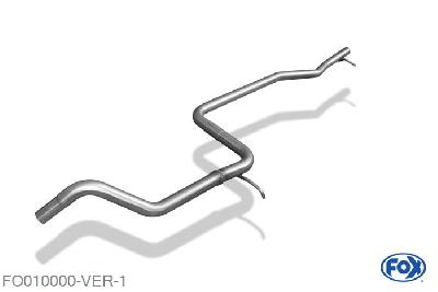 FO010000-VER, Ford Fiesta GFJ 1.1l 37/40kW 1.3l 44kW, Voordemper vervangende buis - Laut StVo. Nicht zugelassen! Geheel RVS, Zonder goedkeuring