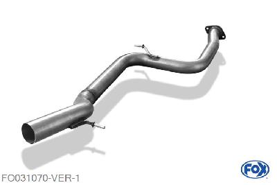 FO031070-VER, Ford Focus II RS 2.5l 224kW, Voordemper vervangende buis 63,5mm Buisdiameter Geheel RVS, ohne
