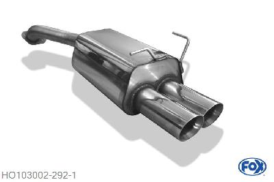 HO103002-292, Honda CR-V IV 2.0l 114kW 1.6l D 88/118kW 2.2l D 110kW, Einddemper met eindstuk 2x90mm  Type 25 60mm Buisdiameter Geheel RVS, Absortie demper, mooie diepe sound, Met E-keur